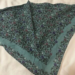 Madewell Teal Turquoise Blue Floral Bandana
